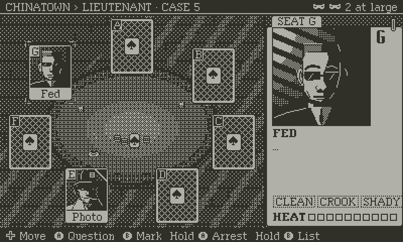 A warrant is signed for the suspect claiming to be the Fed, and the case file reads OFF THE CASE: you arrested the Fed.